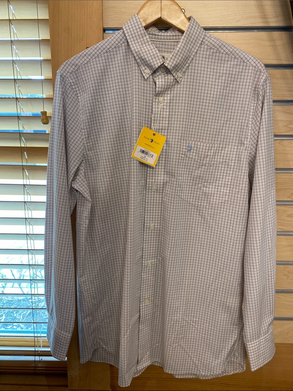 Duck Head Men's Copper Tan Check Button-Down Shirt